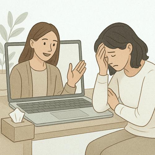 Ilustração de auxílio psicológico